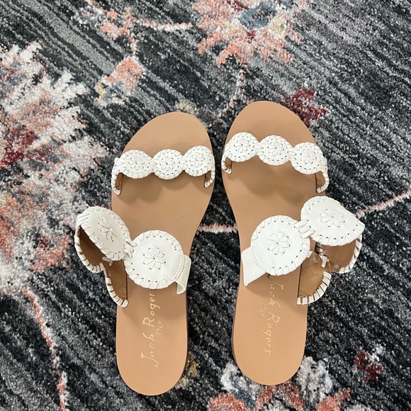 Jack Rogers Shoes - Jack Rogers White Lauren Sandals